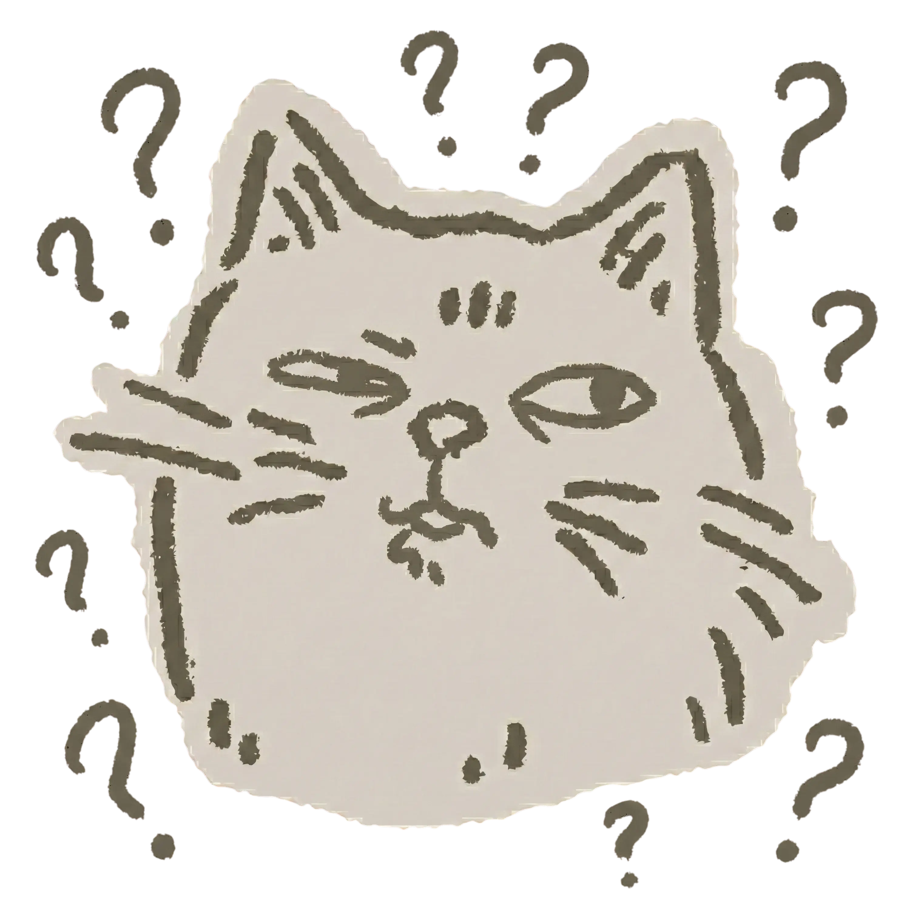 Gato confuso com a pergunta de como funciona